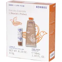 Korres Geschenkset De Dagelijkse Essentials om te Voeden en te Beschermen | Lippenbalsem + Handcrème 50+4 ml Set