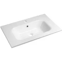 Sapho Sidra Kunstmarmeren wastafel 71x46cm, wit