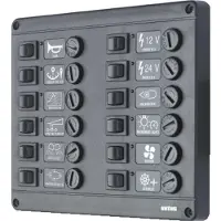 VETUS P12 Fuses Switches Panel Zwart 12V