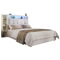 OKWISH TV-kast, lowboard zonder handgrepen, 2 deuren met planken, TV-meubel met poten van massief hout en planken, wit