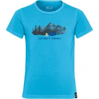 Jack Wolfskin T-Shirt Kids Hiking Graphic Tee Print Empire Blue-Maat 140