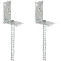 Alberts 2 x L-paaldrager mit Riffelstahl-betonanker, 80x104 mm, betonanker 20 mm, thermisch verzinkt, voor inbetonneren