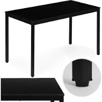 Northio Eettafel/bureau, 120x60 cm, MDF en metaal, zwart