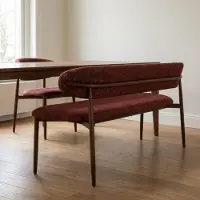Giga Meubel Eetkamerbank Alexia Rood/Walnoot 160cm