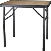 Redcliffs Campingtafel - aluminium - lichtgewicht - hout/zwart - 60 x 45 x 56 cm - verstelbaar/uitschuifbaar/opvouwbaar