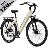 TTGO C5 Elektrische Stadsfiets 27,5 Inch – Tot 110 km – 648Wh Accu – Hydraulische Schijfremmen – 250W Achterwielmotor 70Nm - Shimano 7 Versnellingen - grijs