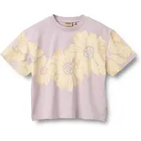 Wheat gebloemde T-shirt lila Paars Meisjes Katoen Ronde hals Bloemen - maat 128