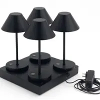 Lumisky Set van 4 tafellampen met oplaadplateau H26CM NAOMI