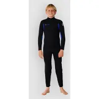 Rip Curl 2026 Junior Trad 4/3mm Rug Ritssluiting Wetsuit - Blue