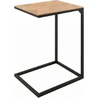 CLP Velaro Bijzettafel - hout - C model - Mindihout - Moderne salontafel - Metalen onderstel - Ruimtebesparend - Voor bank of fauteuil natura