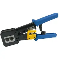 Dsit Krimptang voor "pass-through" connectoren, met kabelknipper en ontleder