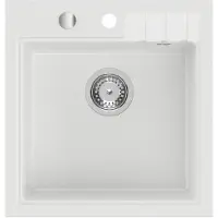 Hak Graniet keuken mono spoelbak, 50x52cm, wit
