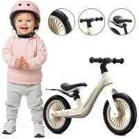 Sun baby Loopfiets voor Kinderen Sport - 2 jaar, max. 30 kg, Loopfietsen, nylon frame, EVA-wielen, verstelbaar zadel en stuur - Beige