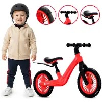 INNE Loopfiets voor Kinderen Sport - 2 jaar, max. 30 kg, Loopfietsen, nylon frame, EVA-wielen, verstelbaar zadel en stuur - Rood