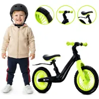 Sun baby Loopfiets voor Kinderen Sport - 2 jaar, max. 30 kg, Loopfietsen, nylon frame, EVA-wielen, verstelbaar zadel en stuur - Zwart-geel