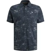 PME Legend Polo van slub jersey met allover print
