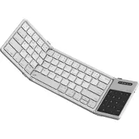 NILLKIN Cube Pocket Keyboard - Opvouwbaar Bluetooth Toetsenbord - Touchpad & Numeriek Toetsenblok - 64 Toetsen - Tri-Fold - iOS/Android/macOS/Windows - Licht & Compact - Grijs
