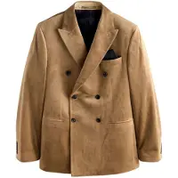 Next - Heren - Fluwelen blazer met normale pasvorm en dubbele rij knopen - Geel