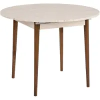 CALICOSY - Uitschuifbare eettafel van 100 tot 131 cm met rond tafelblad - KLARA