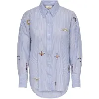 JDY Blouse 'JDYPaige' lichtblauw / lichtgeel / donkerrood / natuurwit