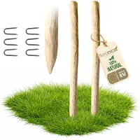 Floranica 2 x hazelnoot houten paal hoogte 90 cm, houten paal voor prieelhek, kastanjehek, houten palen, boomsteun, puntige houten paal, boompaal, steunpaal