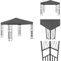 vidaXL Paviljoen 3x3 meter, antraciet, met stoffen bekleding - Paviljoenen & feesttenten