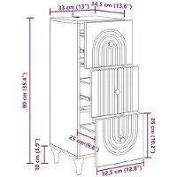 vidaXL Ladekast Zwart 33 x 34,5 x 90 cm Bewerkt hout