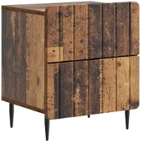vidaXL Nachtkastje met lade Oud hout 43 x 34,5 x 49,5 cm Bewerkt hout