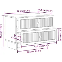 vidaXL Nachtkastje Zwart 62 x 34,5 x 47,5 cm Bewerkt hout