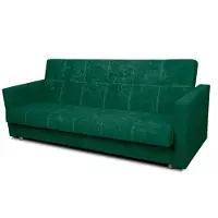 Inny producent Slaapbank met armleuningen en ruitpatroon stikwerk, groen, model 76
