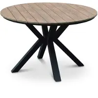 LUX outdoor living Cervo dining tuintafel 4 personen | polywood + aluminium | bruin | 120cm rond