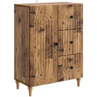 vidaXL Dressoir met lade Oud hout 66 x 34,5 x 90 cm Bewerkt hout