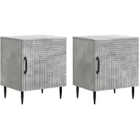 vidaXL Nachtkastje 2 pcs Betongrijs 43 x 34,5 x 50 cm Bewerkt hout