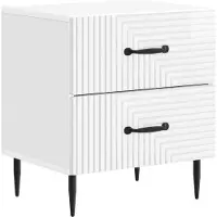 vidaXL Nachtkastje Hoogglans Wit 43 x 34,5 x 47,5 cm Bewerkt hout