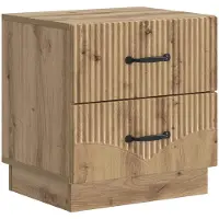 vidaXL Nachtkastje Artisanaal eiken 43 x 34,5 x 44,5 cm Bewerkt hout
