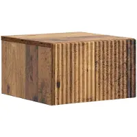 vidaXL Muurbevestigde Nachttafel met lade Oud hout 33 x 34,5 x 20 cm