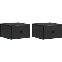 vidaXL Muurbevestigde Nachttafel 2 st Zwart 34,5 x 33 x 20 cm