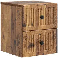 vidaXL Muurbevestigde Nachttafel met lade Oud hout 33 x 34,5 x 40 cm