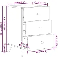 vidaXL Nachtkastje Sonoma Eiken 43 x 41 x 66,5 cm Bewerkt hout