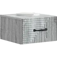 vidaXL Muurbevestigde Nachttafel Grijs sonoma 34,5 x 33 x 20 cm