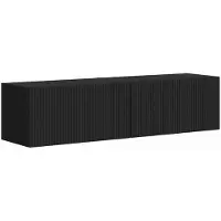 vidaXL TV Wandkast 2 st Zwart Bewerkt hout