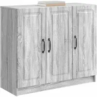 vidaXL Dressoir Grijs sonoma 89 x 34,5 x 77 cm Bewerkt hout