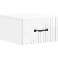 vidaXL Muurbevestigde Nachttafel Hoogglans Wit 34,5 x 33 x 20 cm