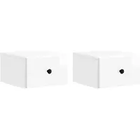 vidaXL Muurbevestigde Nachttafel 2 pcs Hoogglans Wit 34,5 x 33 x 20 cm