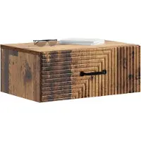 vidaXL Muurbevestigde Nachttafel Oud hout 49 x 34,5 x 20 cm