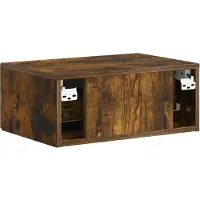 vidaXL Muurbevestigde Nachttafel 2 st Gerookt eiken 49 x 34,5 x 20 cm