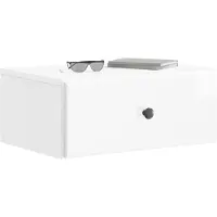 vidaXL Muurbevestigde Nachttafel Hoogglans Wit 49 x 34,5 x 20 cm