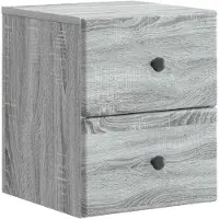 vidaXL Muurbevestigde Nachttafel Grijs sonoma 34,5 x 33 x 40 cm