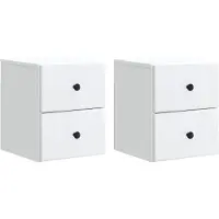 vidaXL Muurbevestigde Nachttafel 2 st Wit 34,5 x 33 x 40 cm