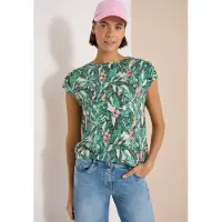 Cecil Dames Shirt met burn-out look - Groen - XL